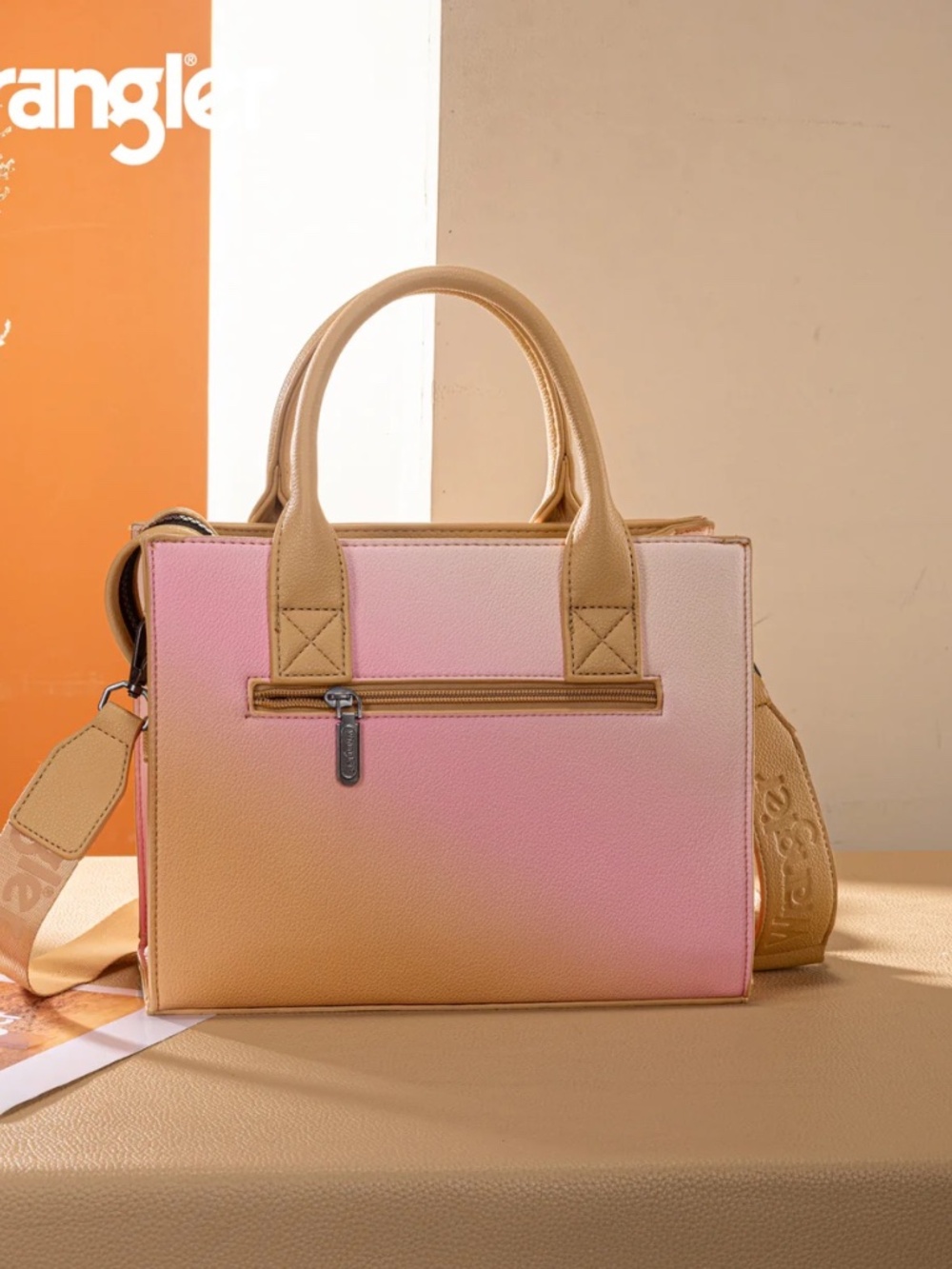 Wrangler Ombre Western Tote/Crossbody - Tan - Picture 4 of 7